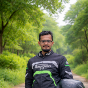 young man in furygan jacket outdoors